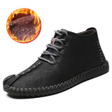 Men Fur High Quality Waterproof Comfortable Ankle Snow Boots Lace